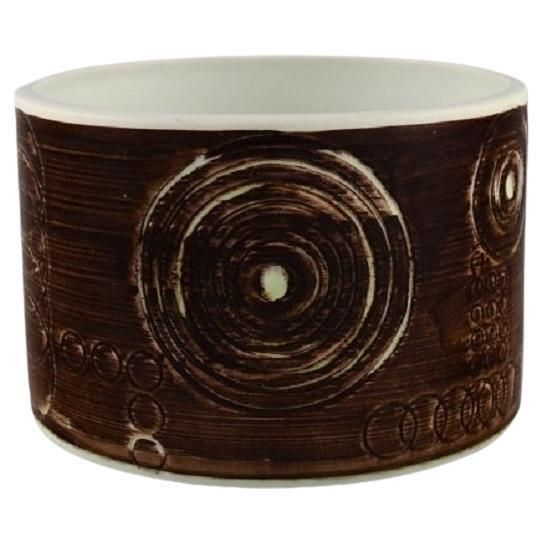 Olle Alberius For Rörstrand, Sarek Flower Pot In Hand Painted, Glazed Ceramics