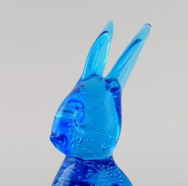 Ronneby, Sweden, Three Figures In Blue Mouth Blown Art Glass, 1970s photo 248.0