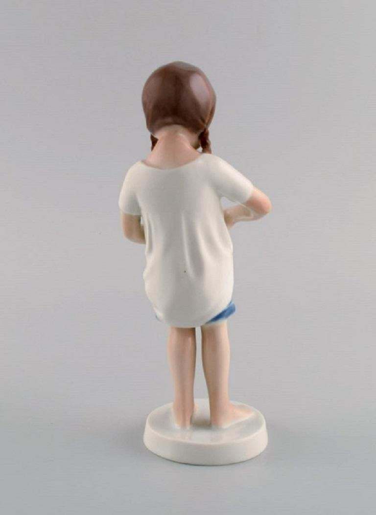 Bing & Grøndahl Porcelain Figure, Girl With A Cat, 1970s photo 165.0