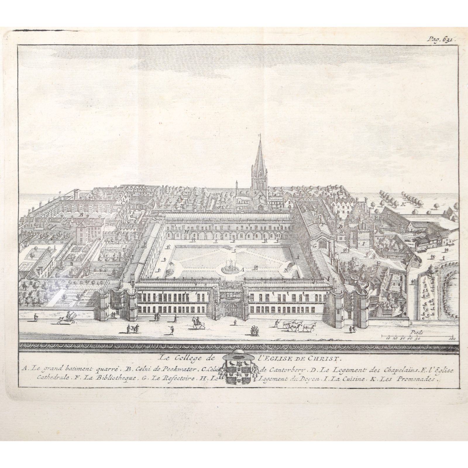 Pieter Van Der Aa (1659 1733), After David Loggan (1634–1692) Christ Church, Oxford (1727)