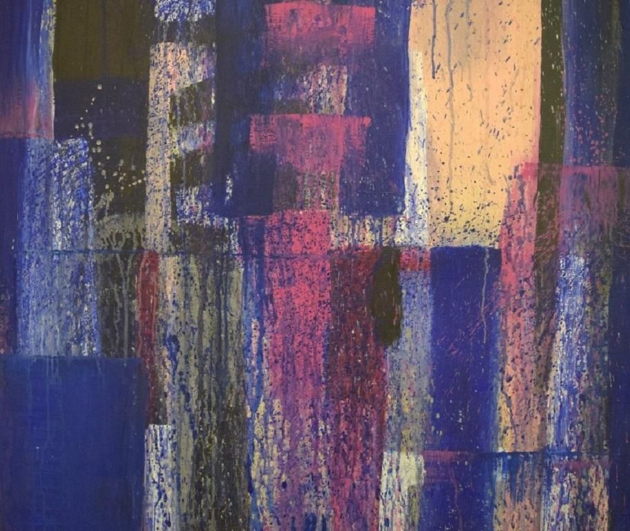 Bo Krank, Listed Danish Artist, Oil On Canvas, Abstract Composition photo 1004.0
