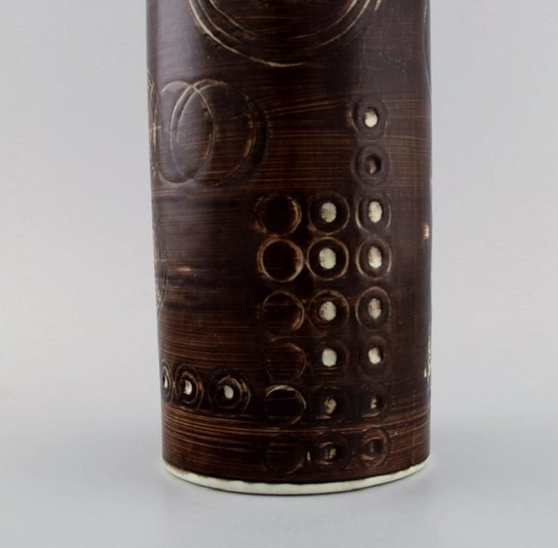 Olle Alberius For Rörstrand, Large Cylindrical Sarek Vase In Ceramics photo Home Decor