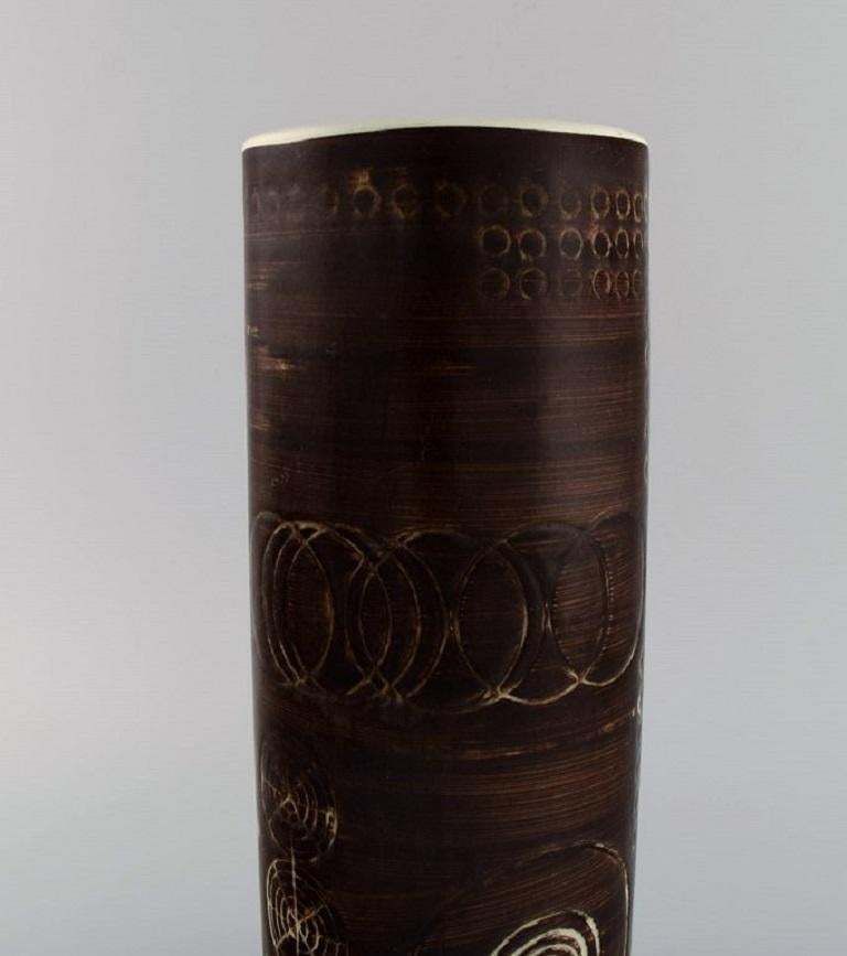 Olle Alberius For Rörstrand, Large Cylindrical Sarek Vase In Ceramics photo vinterior
