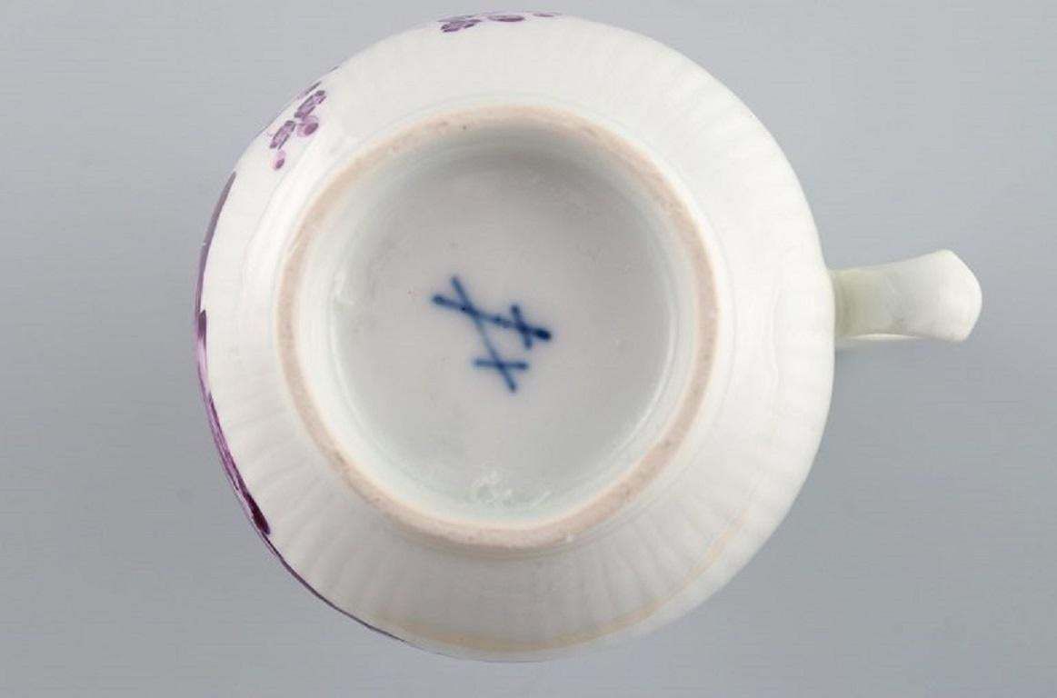 Antique And Rare Meissen Mocha Pot In Hand Painted Porcelain, Early 19th C photo vinterior