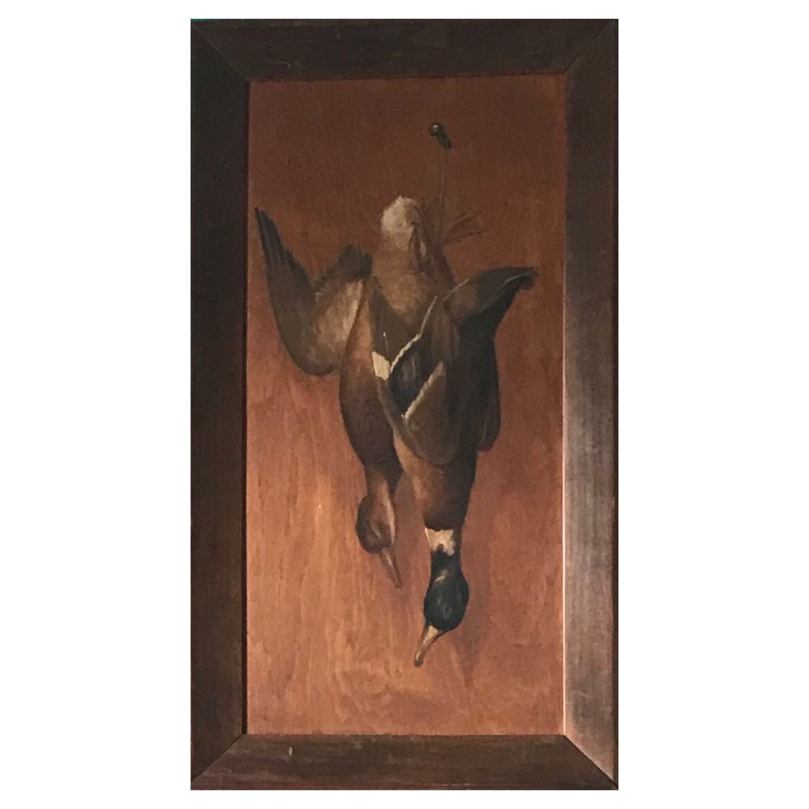 Hanging Game Oil Painting, Early 20th Century photo vintage