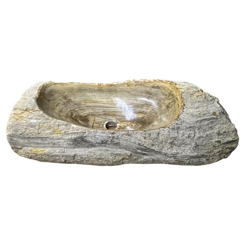 Petrified Wood Sink Organic Modern In Grey/ Beige/ Brown Tones, Top Quality