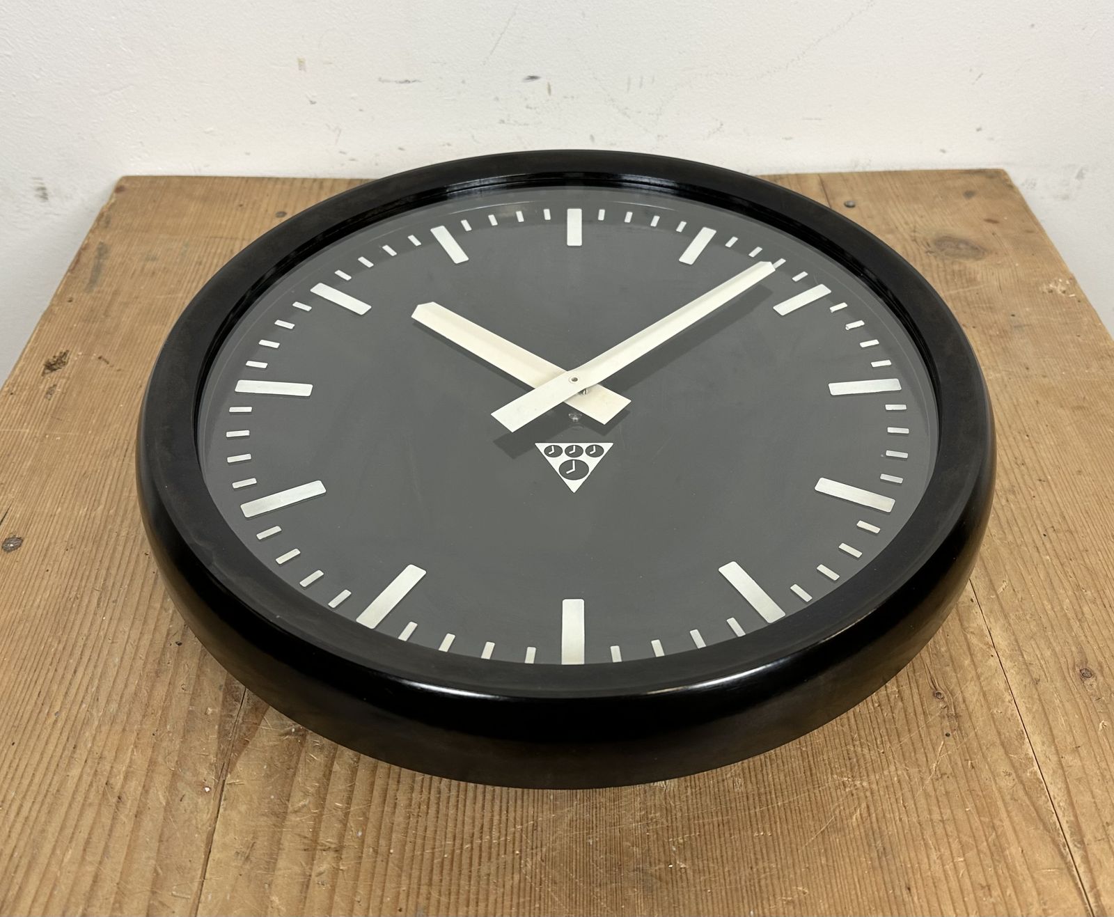 Industrial Bakelite Factory Wall Clock From Pragotron, 1970s, 2x photo 299.0