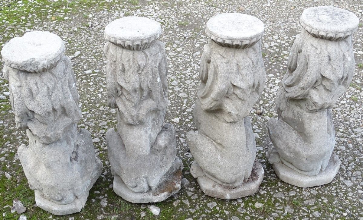 Cast Composite Stone Sejant Lion Garden Ornament Architectural Salvage From A Country House 1 Of 4 Ol photo buy