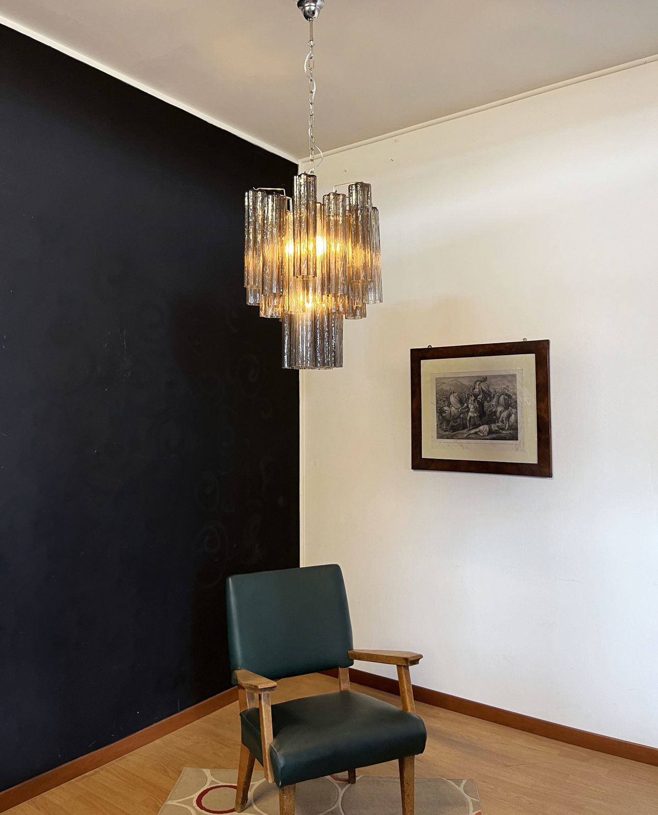 700.0 Fantastic Murano Smoked Glass Tube Chandelier photo