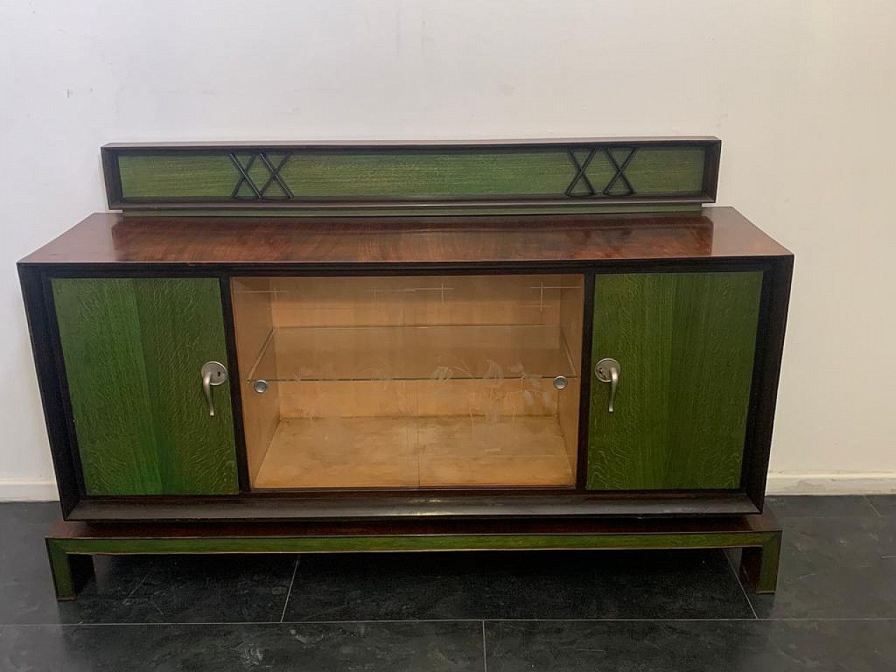 Sideboard In Art Deco Style In Green Rosewood, 1940s photo for sale