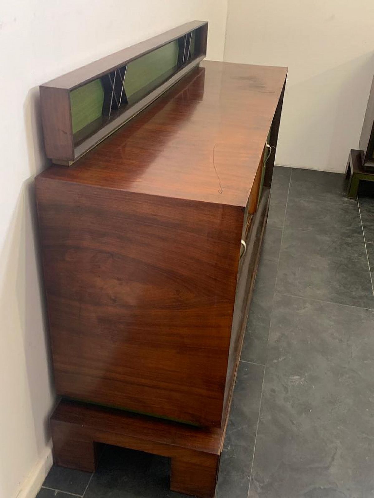 Sideboard In Art Deco Style In Green Rosewood, 1940s photo Furniture