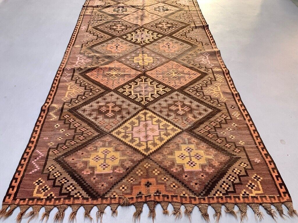 Large Vintage Turkish Kilim Rug Wool Kelim photo for sale