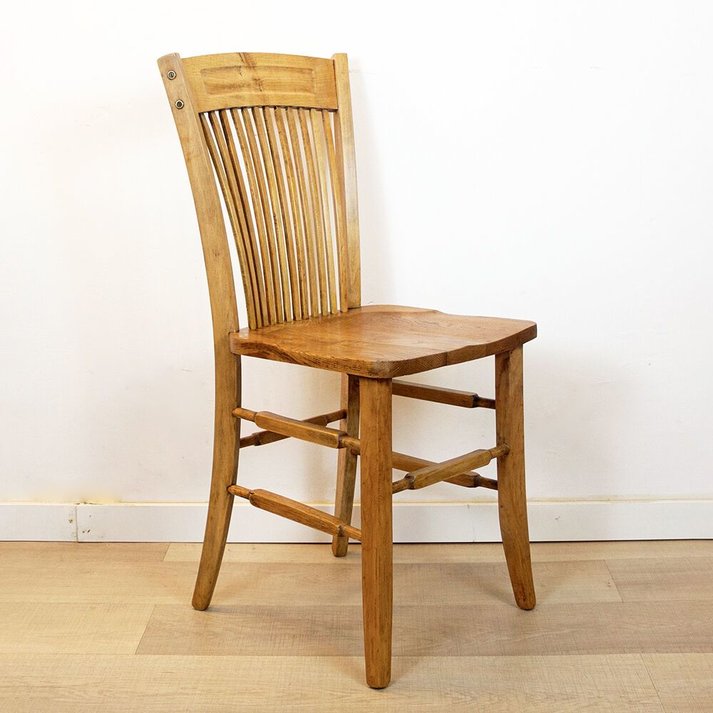 Vintage Oak Desk Chair, Spain, 1940s photo for sale