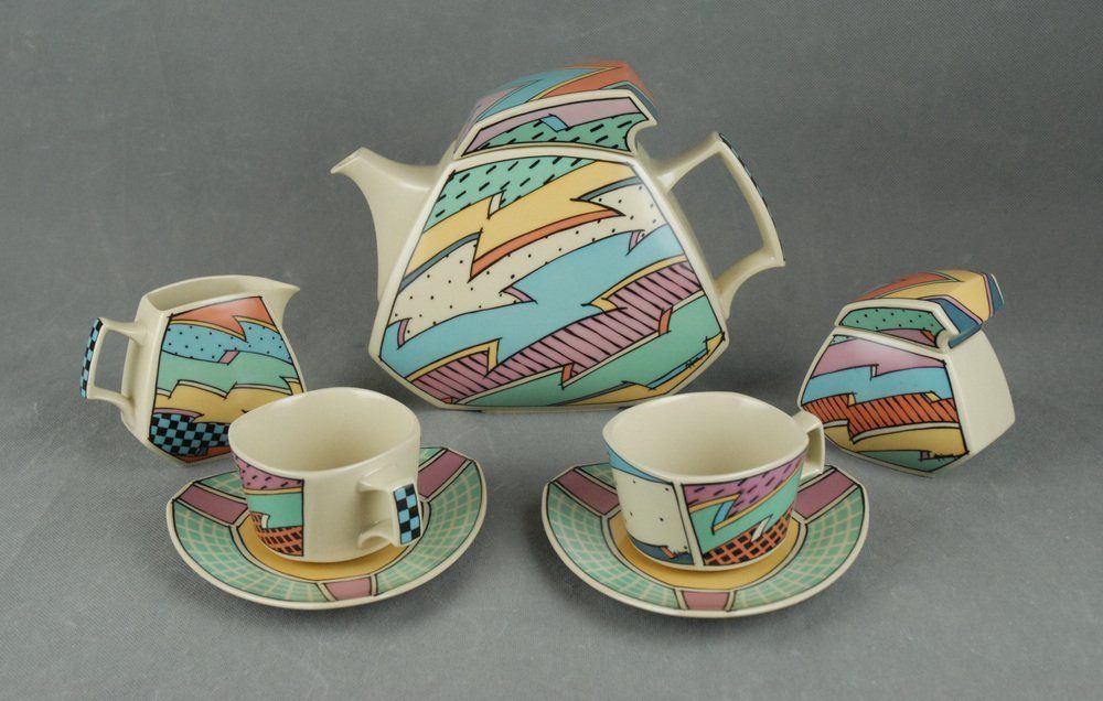 German Flash Tea Set By Dorothy Hafner For Rosenthal, 1980s, Set Of 7