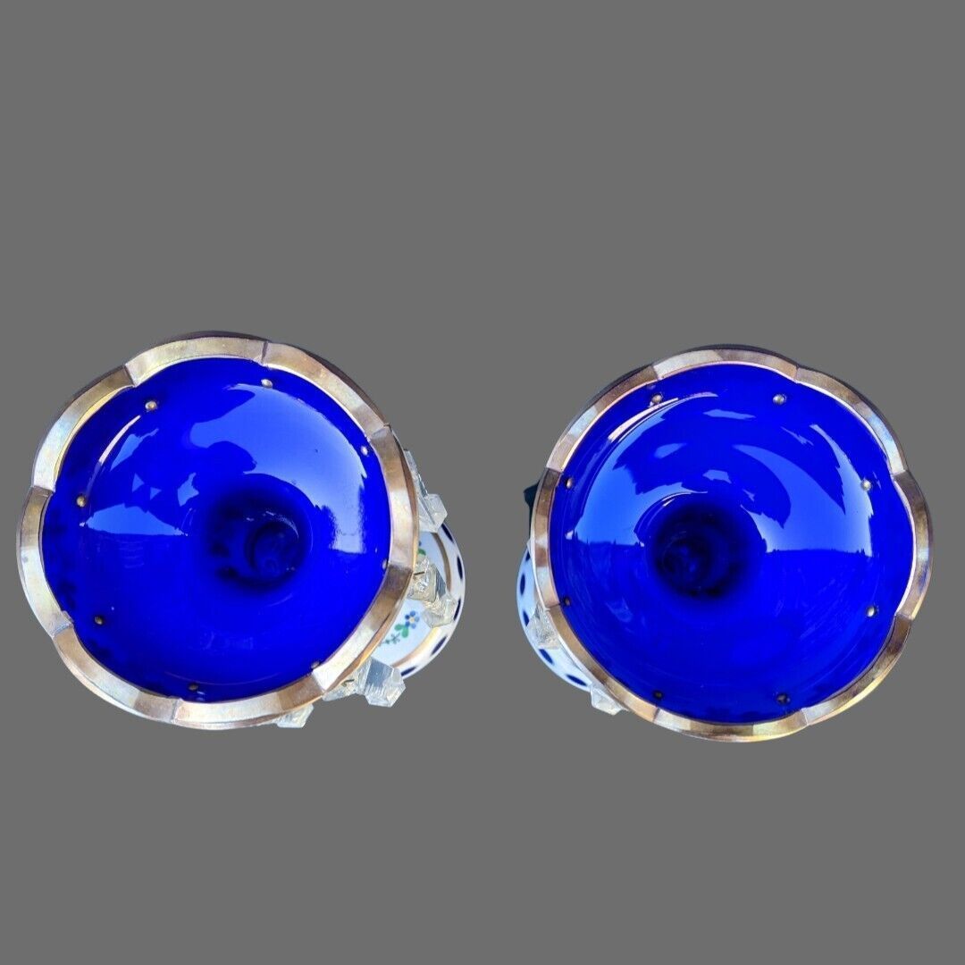 Good Pair Of Bohemian Overlay Glass Table Lustres photo Home Decor