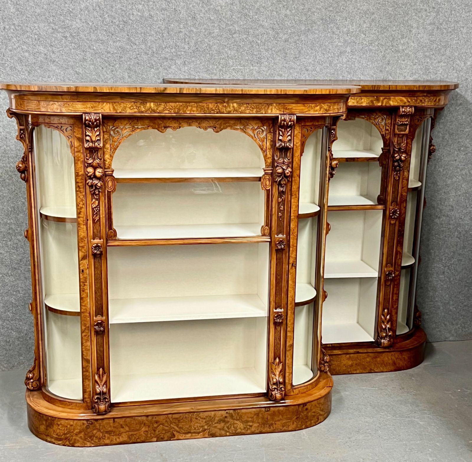Pair Of Exhibition Quality Burr Walnut Cabinets photo furniture