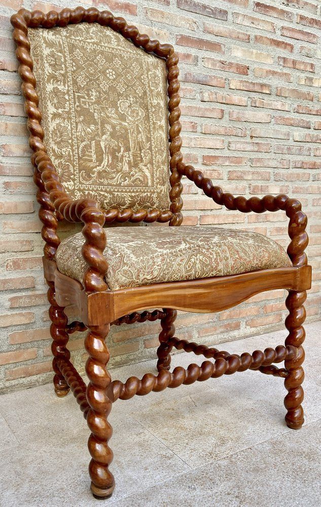 Antieke Handgesneden Fauteuil In Louis XIV Stijl, Walnoot En Kersenhout, Jaren 1890 photo furniture