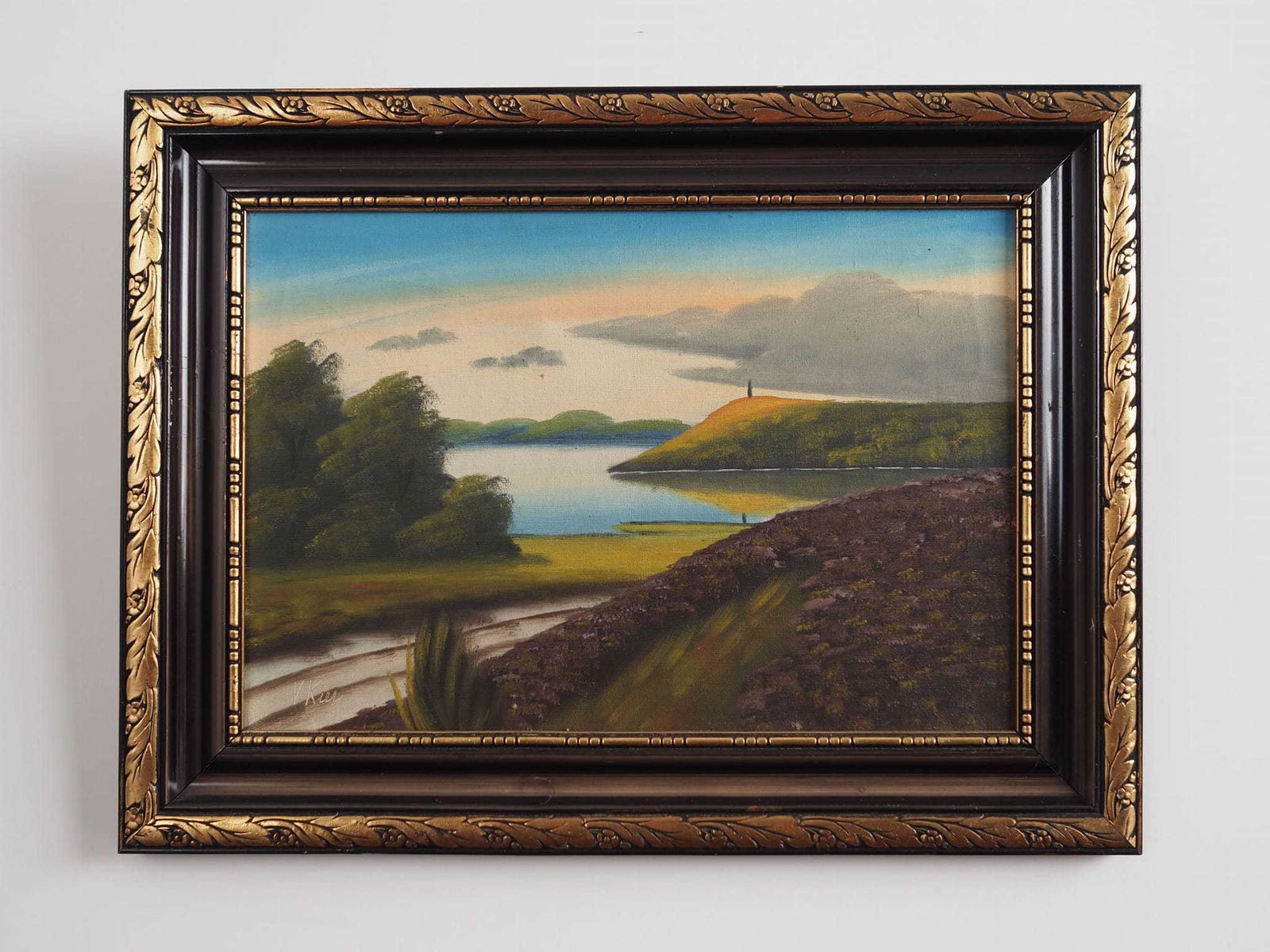 Painting „The Landscape With Hills”, Scandinavian Design, 1970s, By V. Kier photo for sale