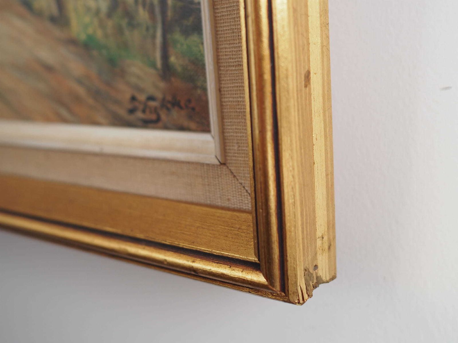 Kunst Schilderij „The Farm Under The Willows", Scandinavisch Design, Jaren 1960 photo