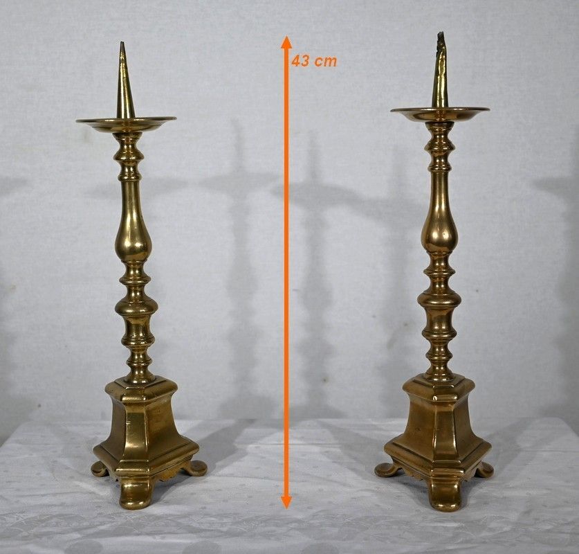 Pair Of Candlesticks In Gilt Bronze Mid 19th Century photo furniture
