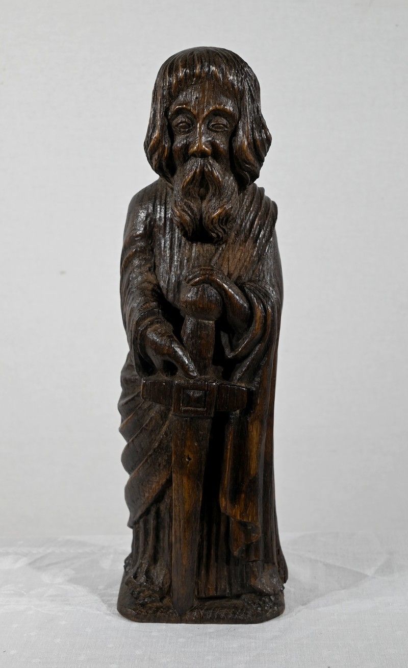 Oak Statue Of Saint Paul Mid 19th Century