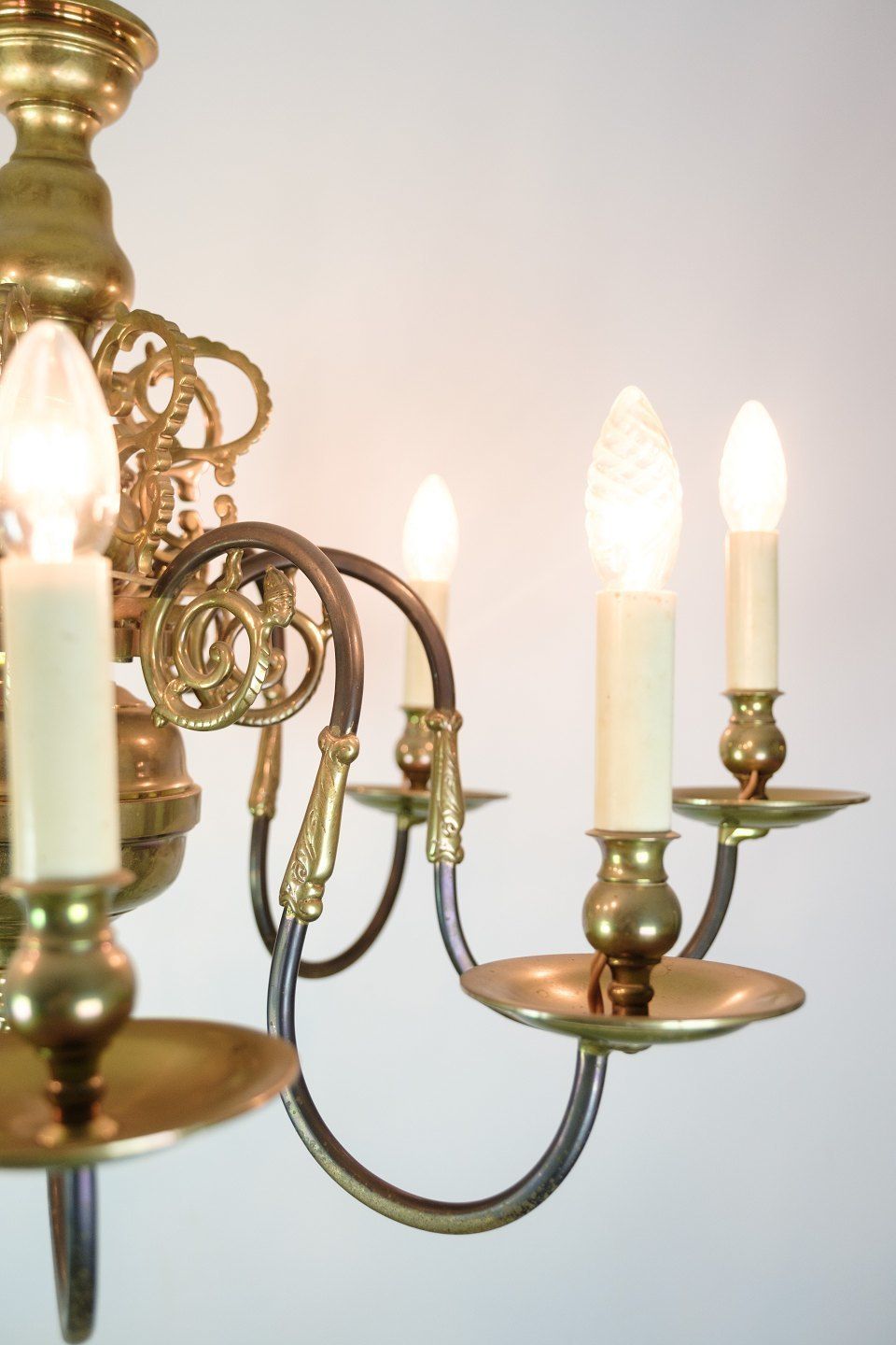 photo for sale Church Chandelier With Eight Arms In Brass From 1920s
