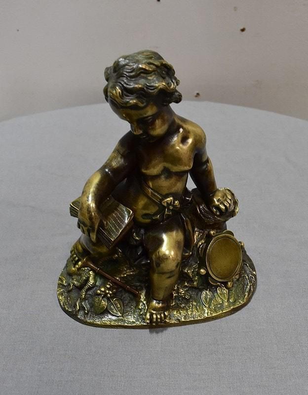 Bronze Child Musician   Late 19th Century