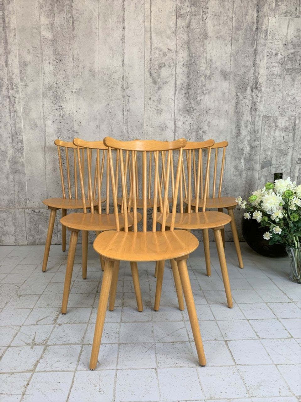 Set Of 6 Wooden Menuet Baumann Bistro Dining Chairs photo furniture