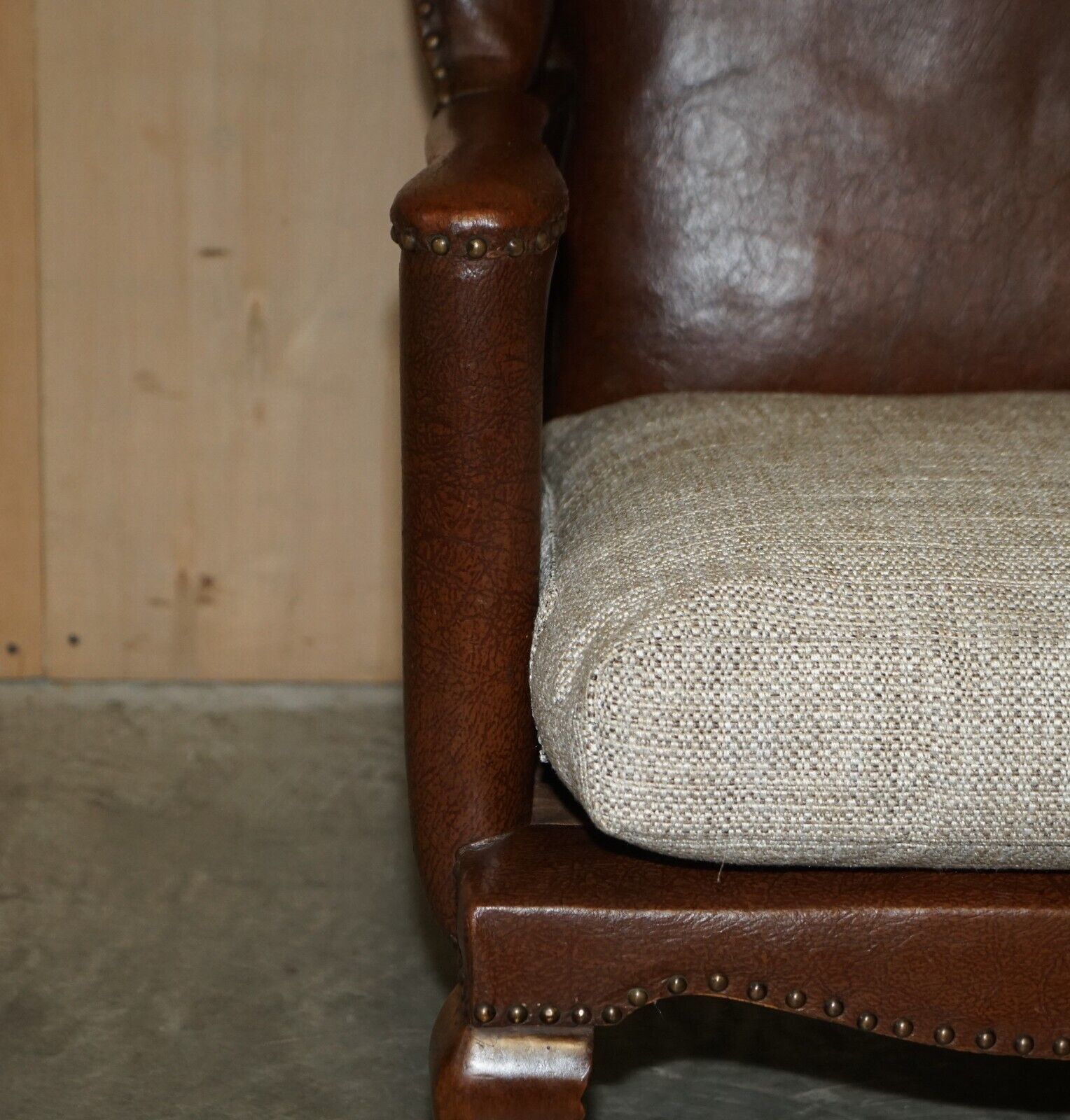 Antique Pair Of Circa 1880 William Morris Carved Legged Wingback Armchairs photo vintage