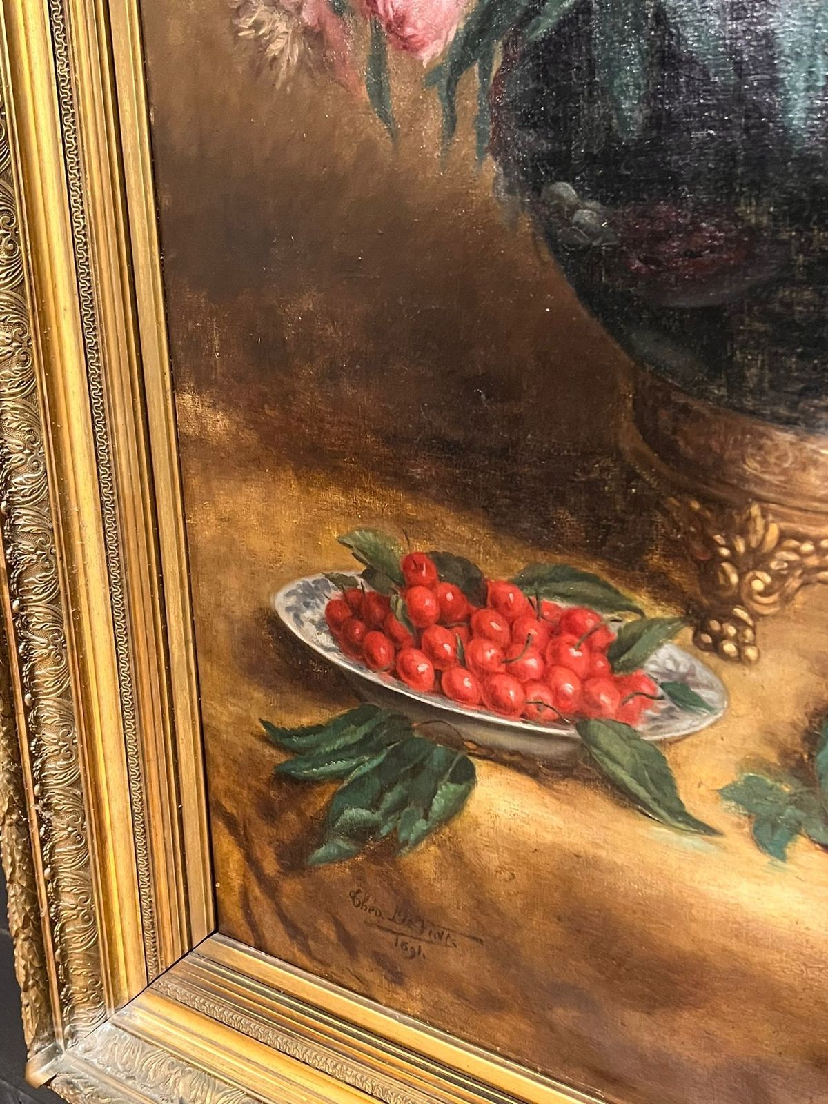 photo vinterior Beautiful Large 19th Century Oil Painting