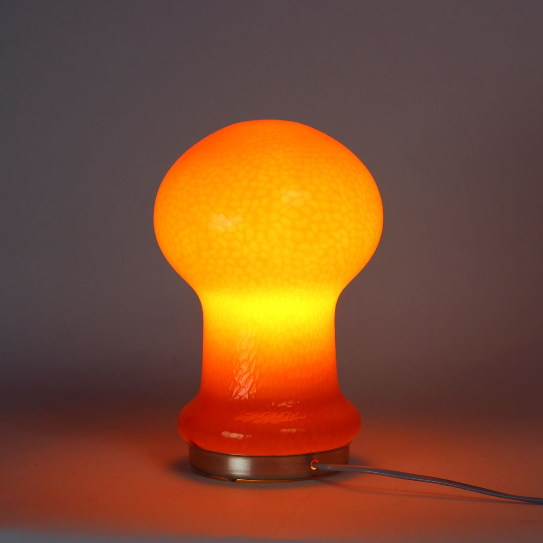 Mid Century Table Lamp In Orange Opaline Glass By Stefan Tabery, Opp Jihlava, 1960s photo for sale