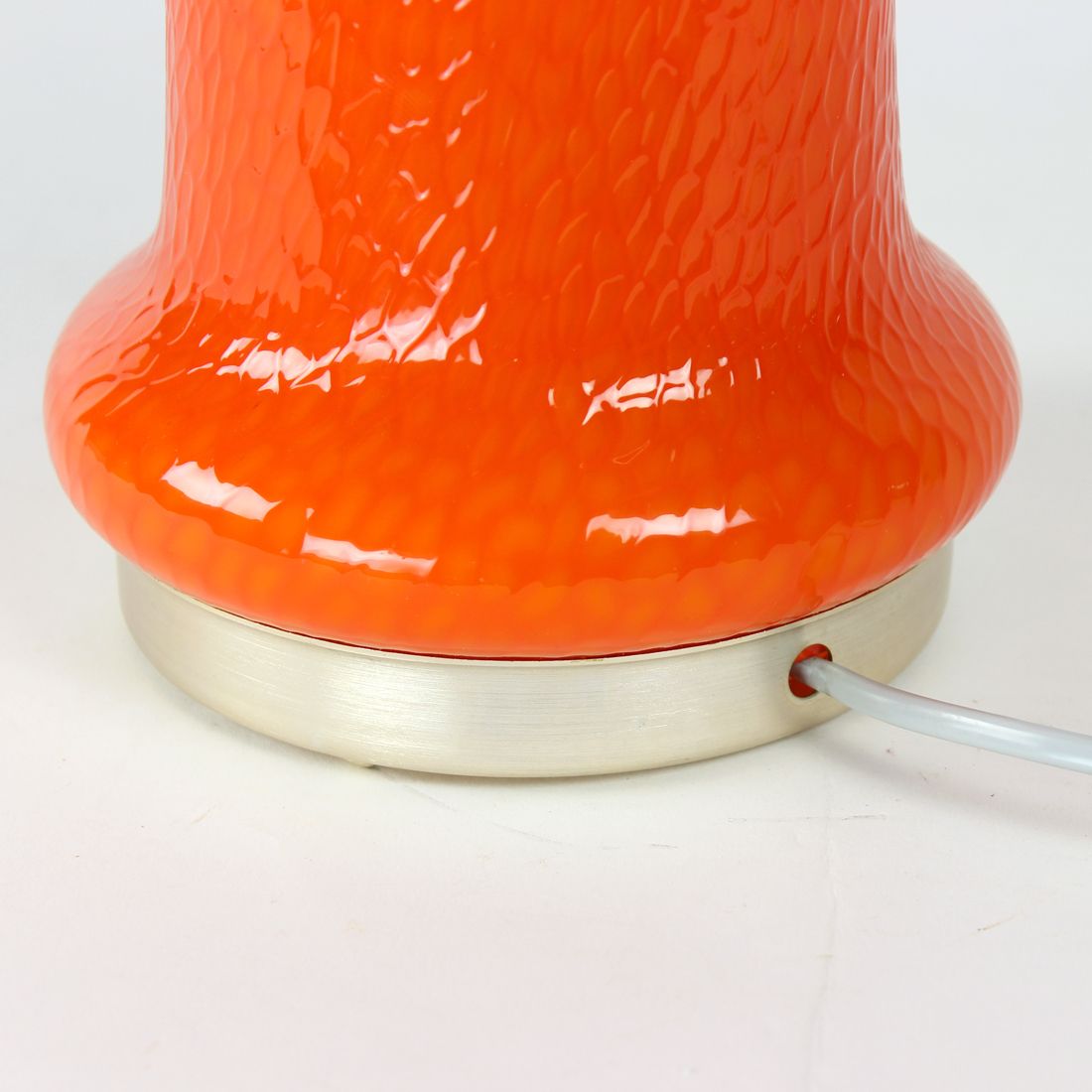 Mid Century Table Lamp In Orange Opaline Glass By Stefan Tabery, Opp Jihlava, 1960s photo Lighting
