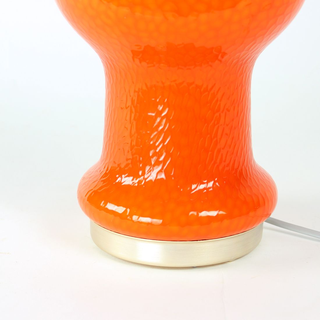 Mid Century Table Lamp In Orange Opaline Glass By Stefan Tabery, Opp Jihlava, 1960s photo vinterior