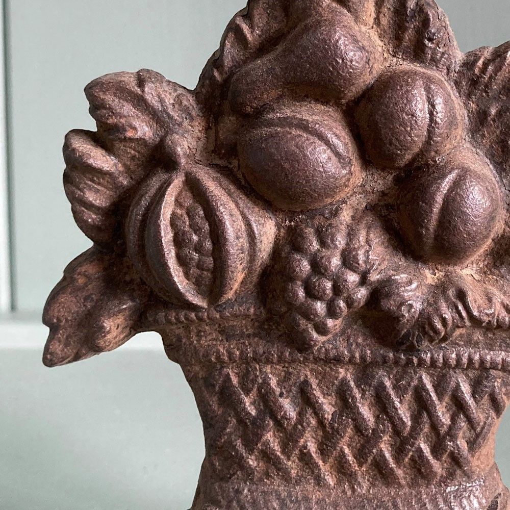 Victorian Cast Iron Door Stop   'Fruit Basket' photo furniture