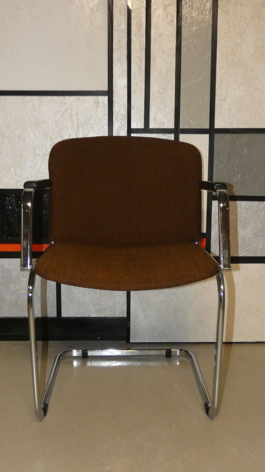 965.0 Vintage Italian Dining Armchairs In Wool And Steel, 1970s, Set Of 4 photo