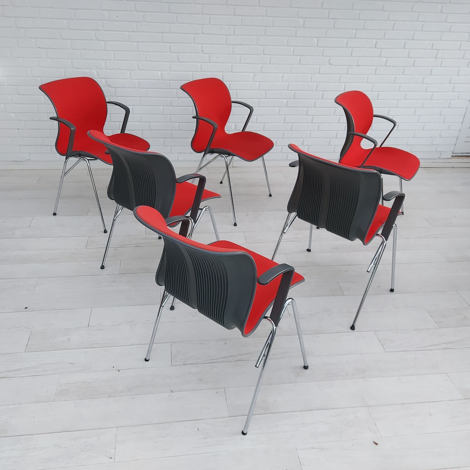 Jaren 1990, Deens Design Van Alfred Homann, Set Van Zes "Ensemble" Stoelen, Goede Staat photo furniture