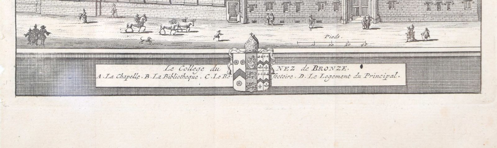 Brasenose College, Oxford 1727 Engraving By Pieter Van Der Aa After David Loggan photo furniture