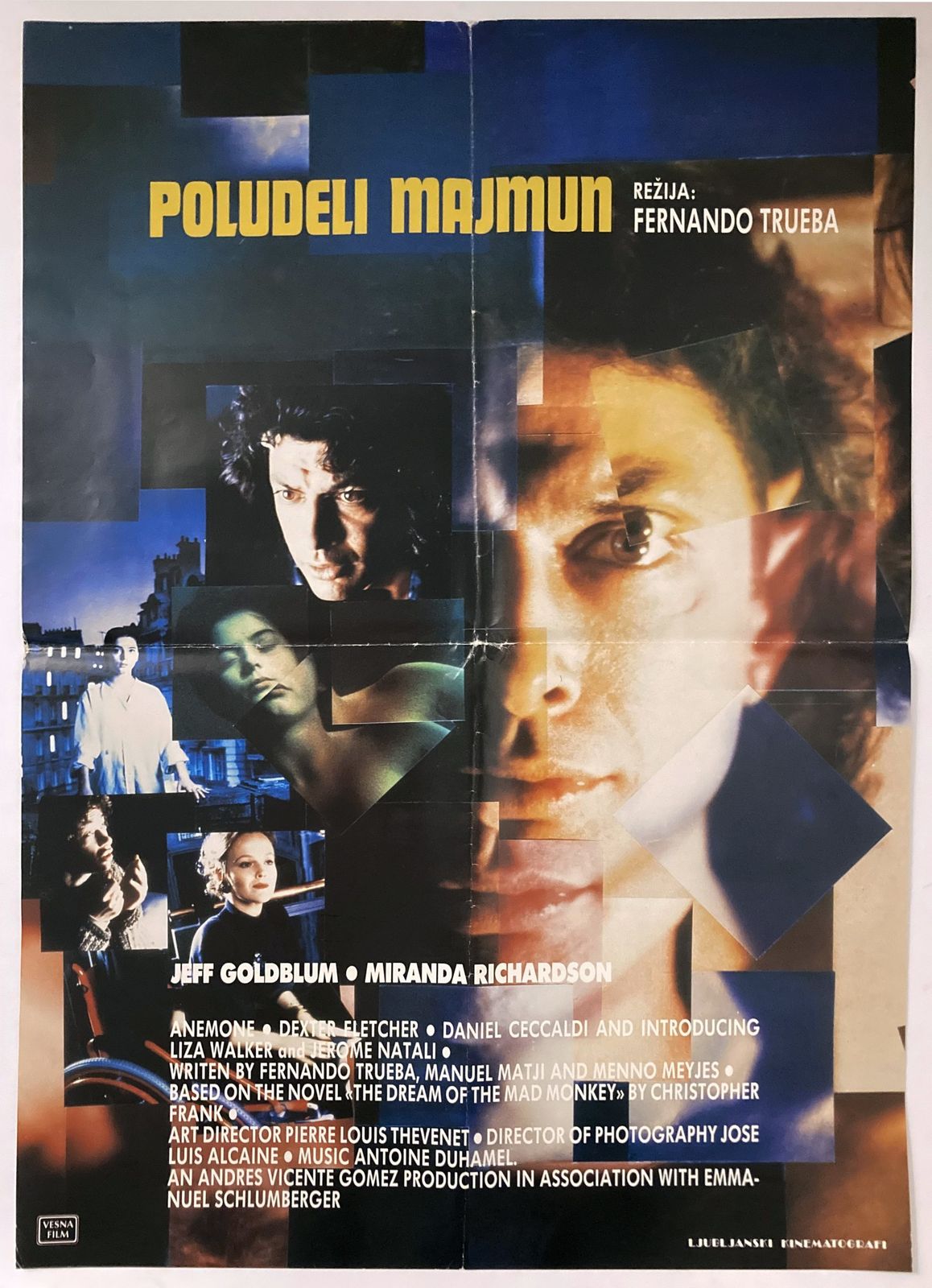 Original Movie Poster Mad Monkey Twisted Obsession Jeff Goldblum Trueba 1989