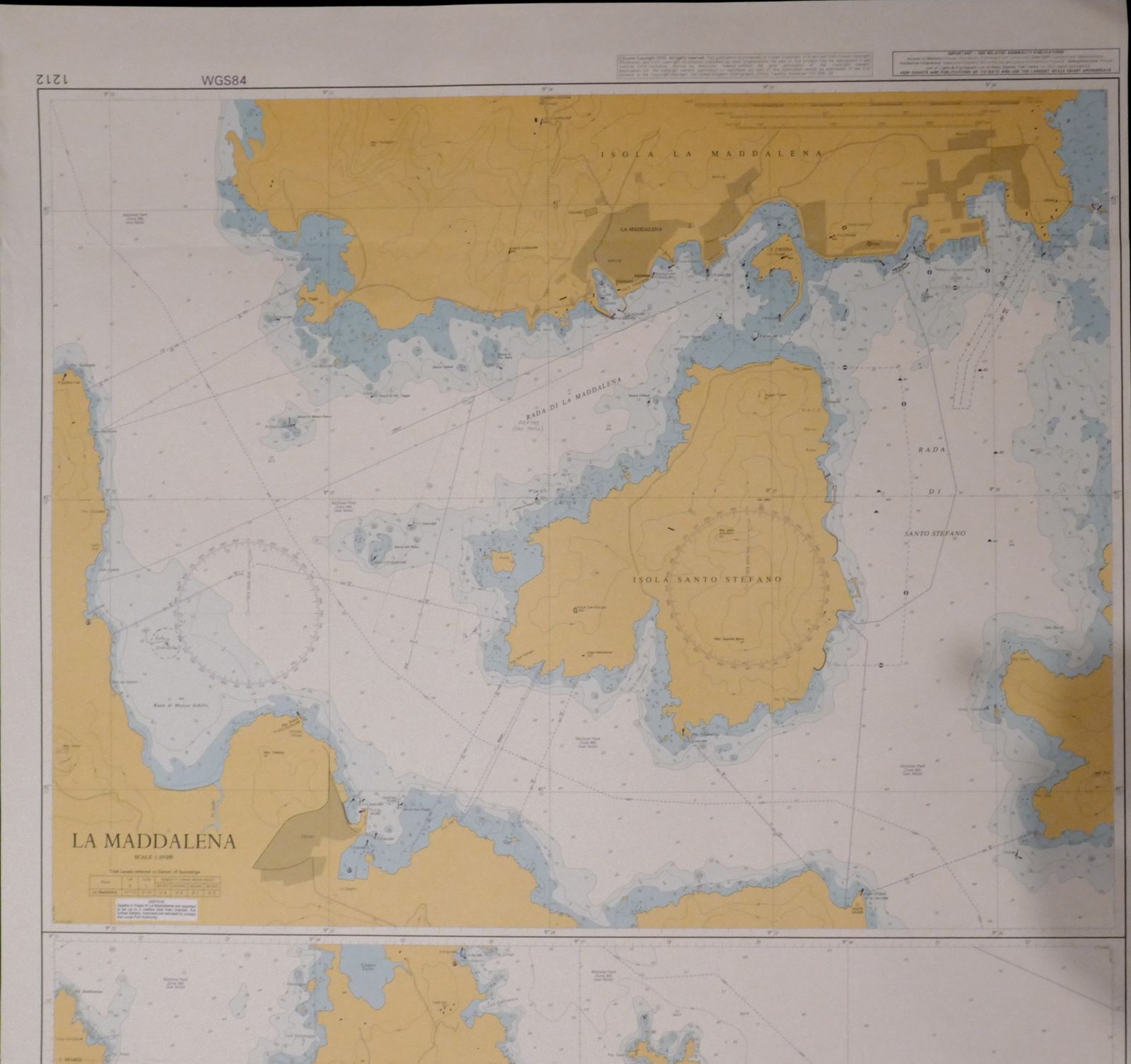 Nautical Chart Sardinia Italy Maddalena 1986 Naval Maritime photo for sale