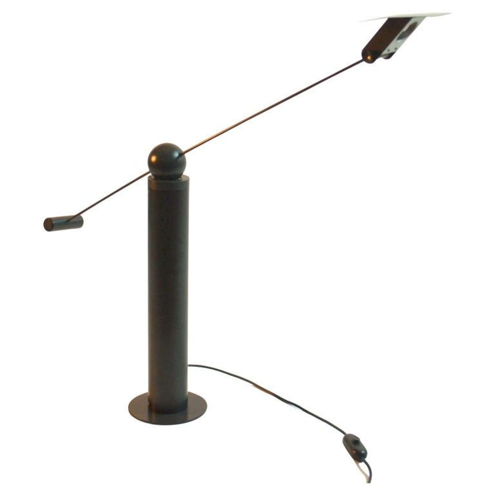Minimalist Counterbalance Black Table Lamp Att. To Swiss Baltensweiter photo furniture