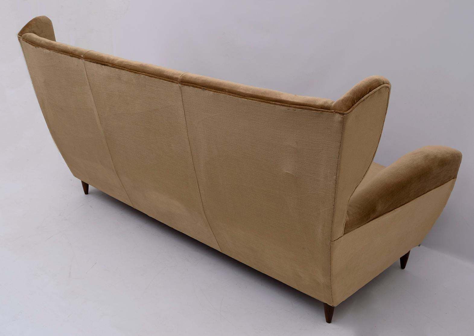 photo for sale Gio Ponti Mid Century Modern Italian High Back Sofa, 1950s