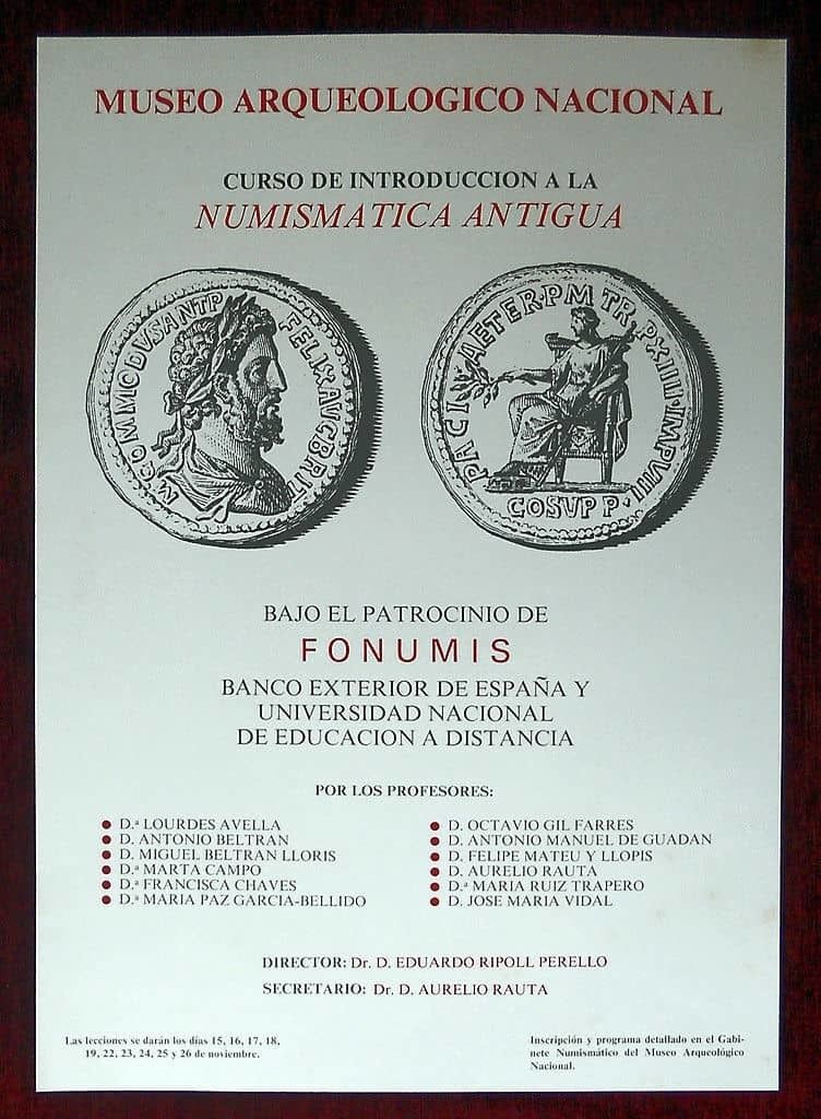 Original Poster Spain National Archaeological Museum Ancient Numismatics Perello