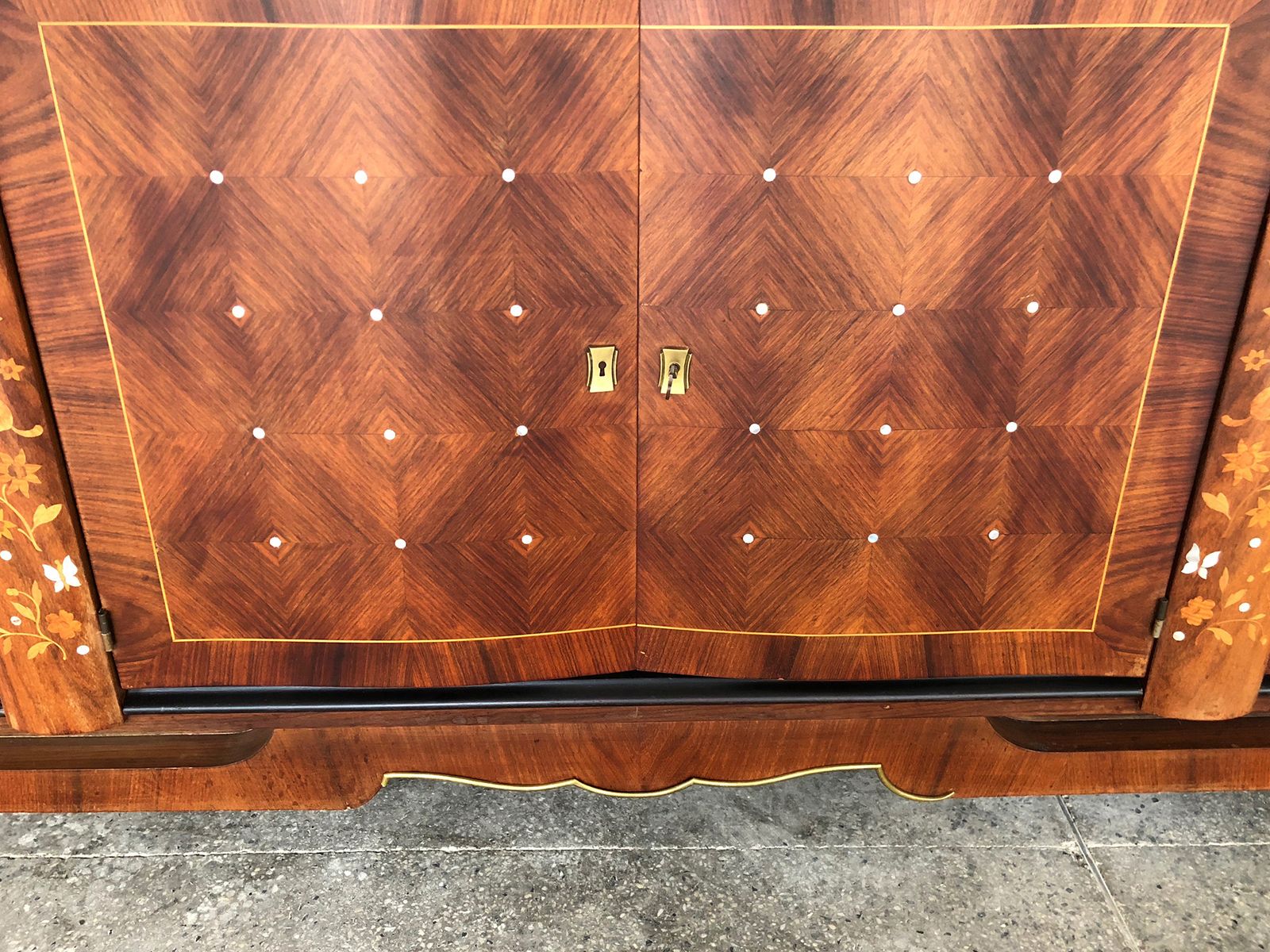 photo buy Exceptional French Art Deco Palisander Marquetry Sideboard Of Jules And Andre Leleu With Inlaid Of Mother Of Pearl