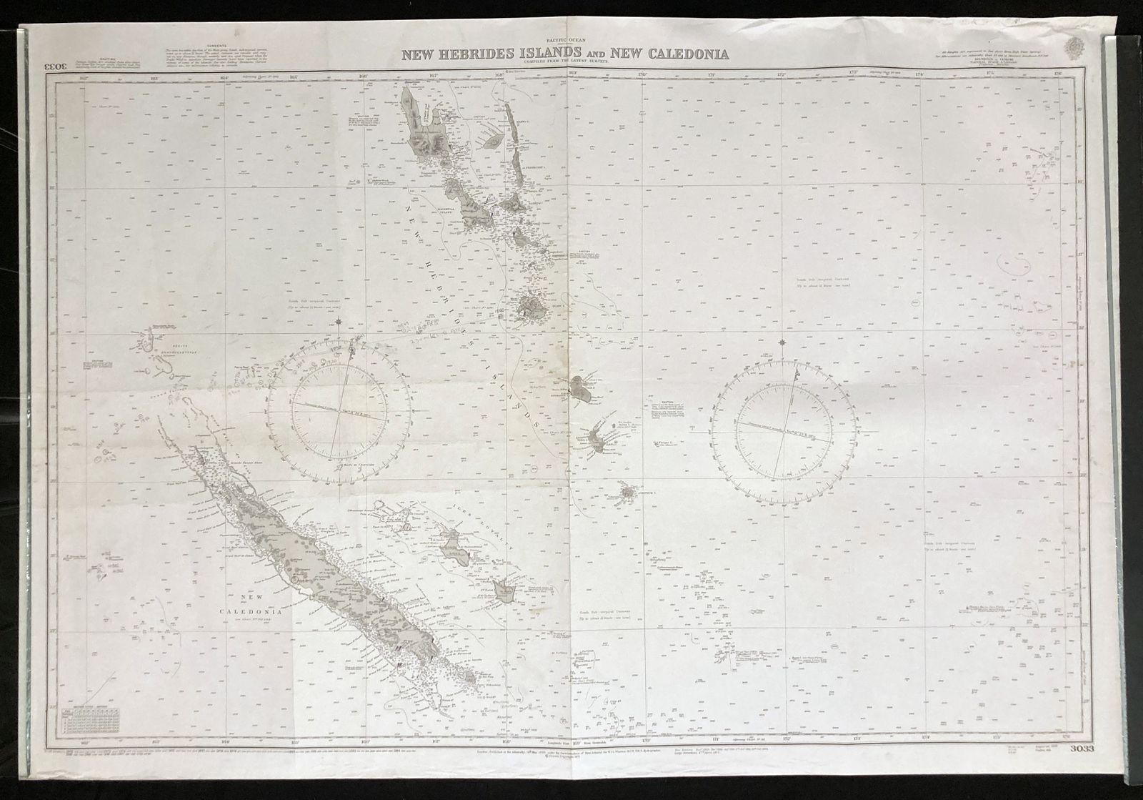 Nautical Chart New Hebrides Islands Admiralty Caledonia Pacific Admiralty 1971