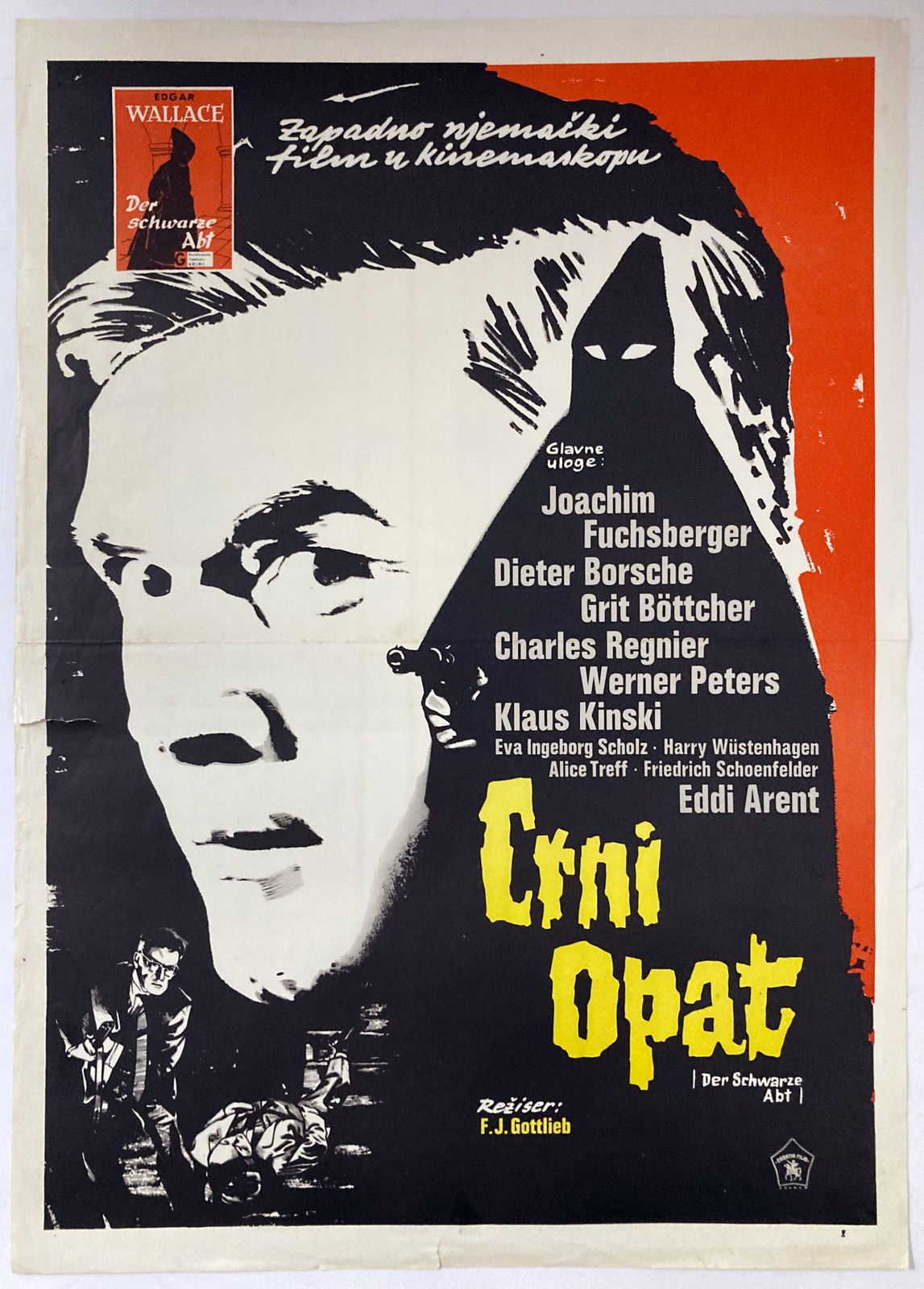 Original Movie Poster Der Schwarze Abt Black Abbot 1963 Gottlieb Fuchberger