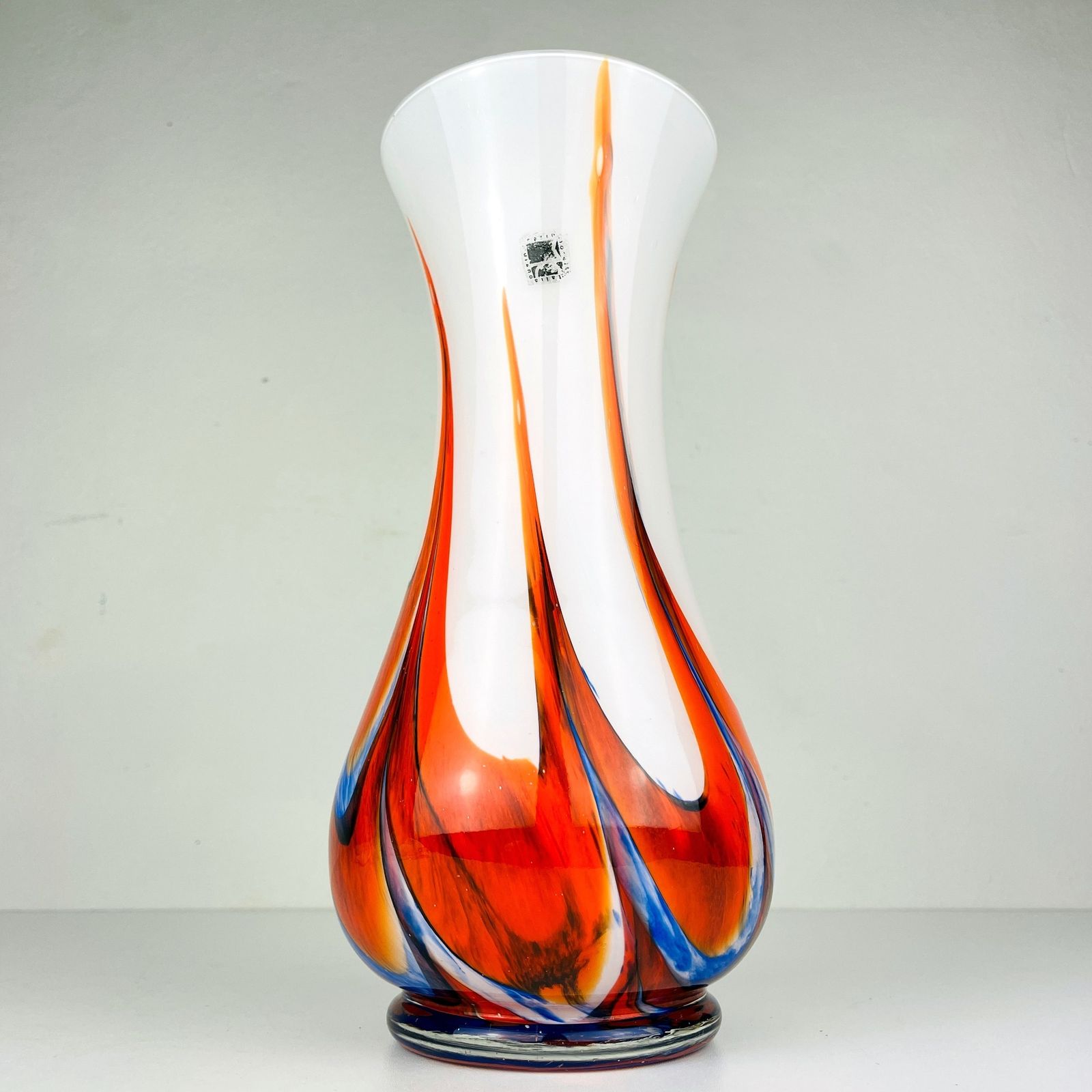 Murano Glass Hand Cut Vase By Carlo Moretti Italy 1970s