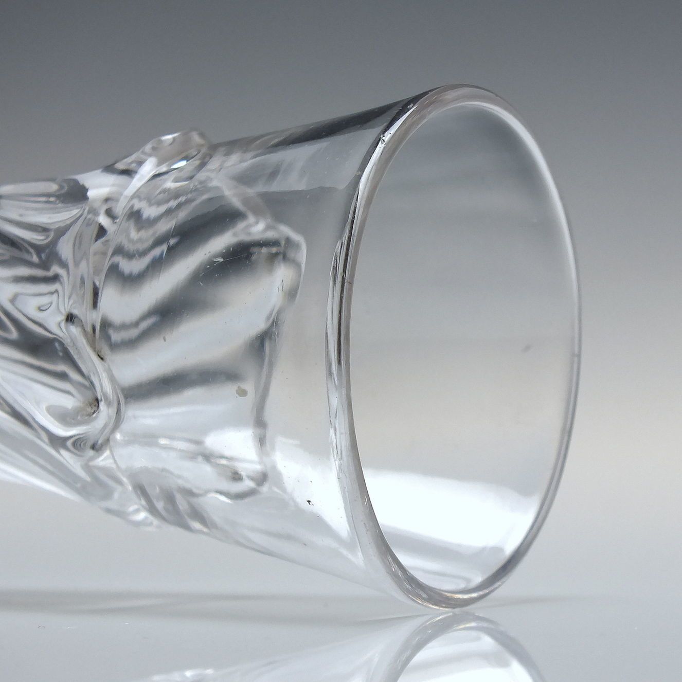 Rare Dram Size 18th Century Wrythen Flami Ale Glass C1750 photo for sale