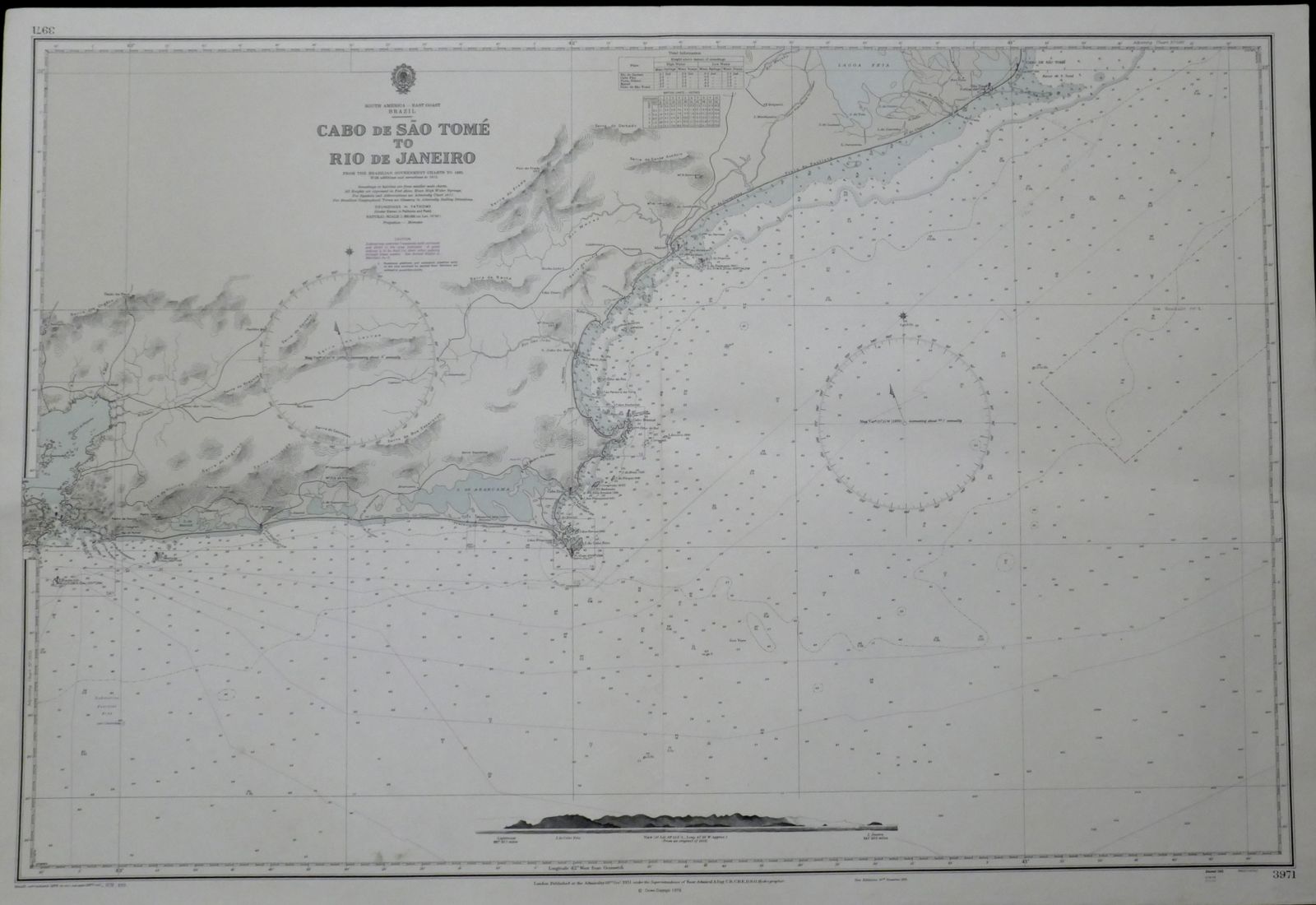 Nautical Chart Brazil Sao Tome Rio De Janeiro Admiralty 1975
