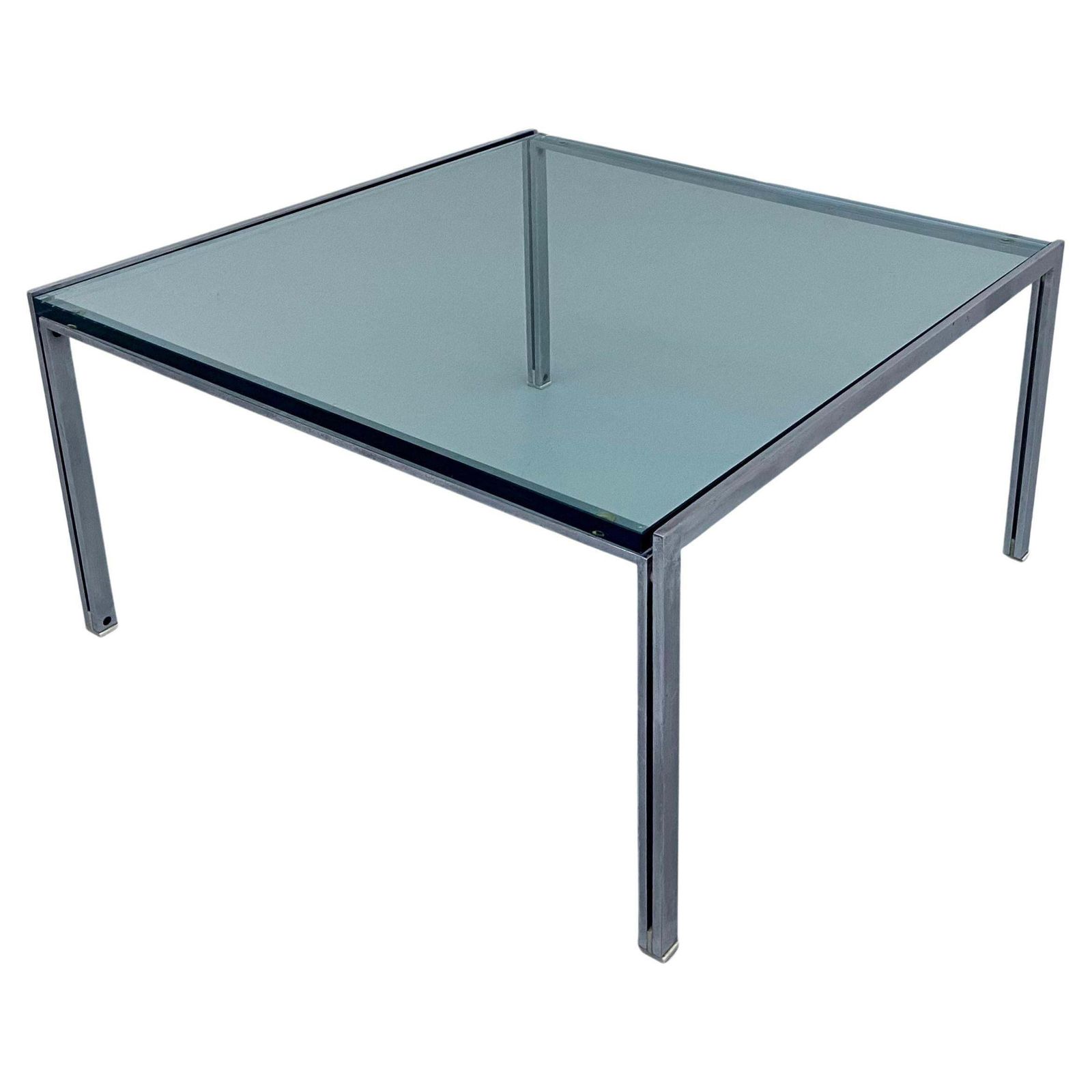 Ross Littel 'Luar' Coffee Table In Glass And Metal For Icf Padova Italy 1970's