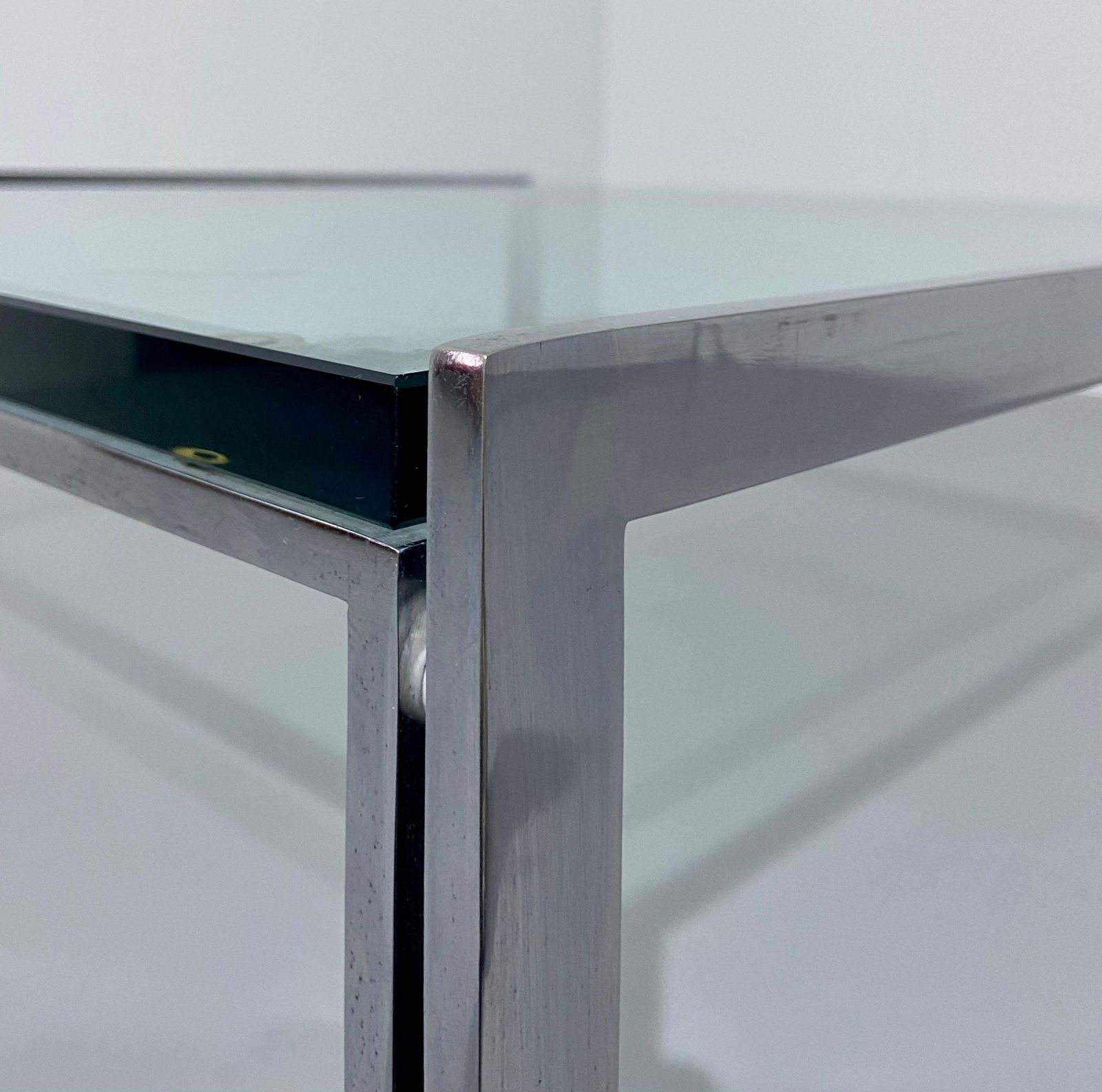 Ross Littell 'Luar' Salontafel In Glas En Metaal Voor Icf Padova, Italië, Jaren 1970 photo 1534.0